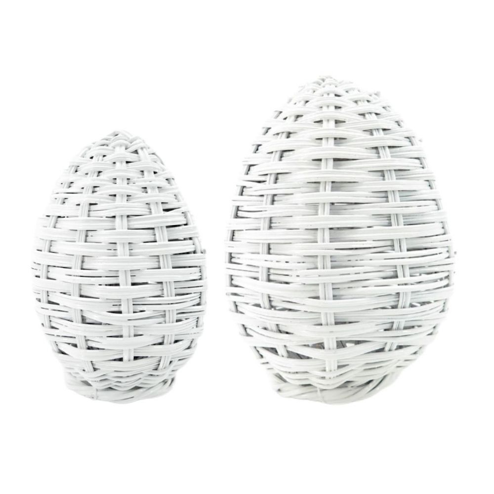 Nwt Providence White Woven Ratan Easter Eggs Bundle, 7" and 9" inch